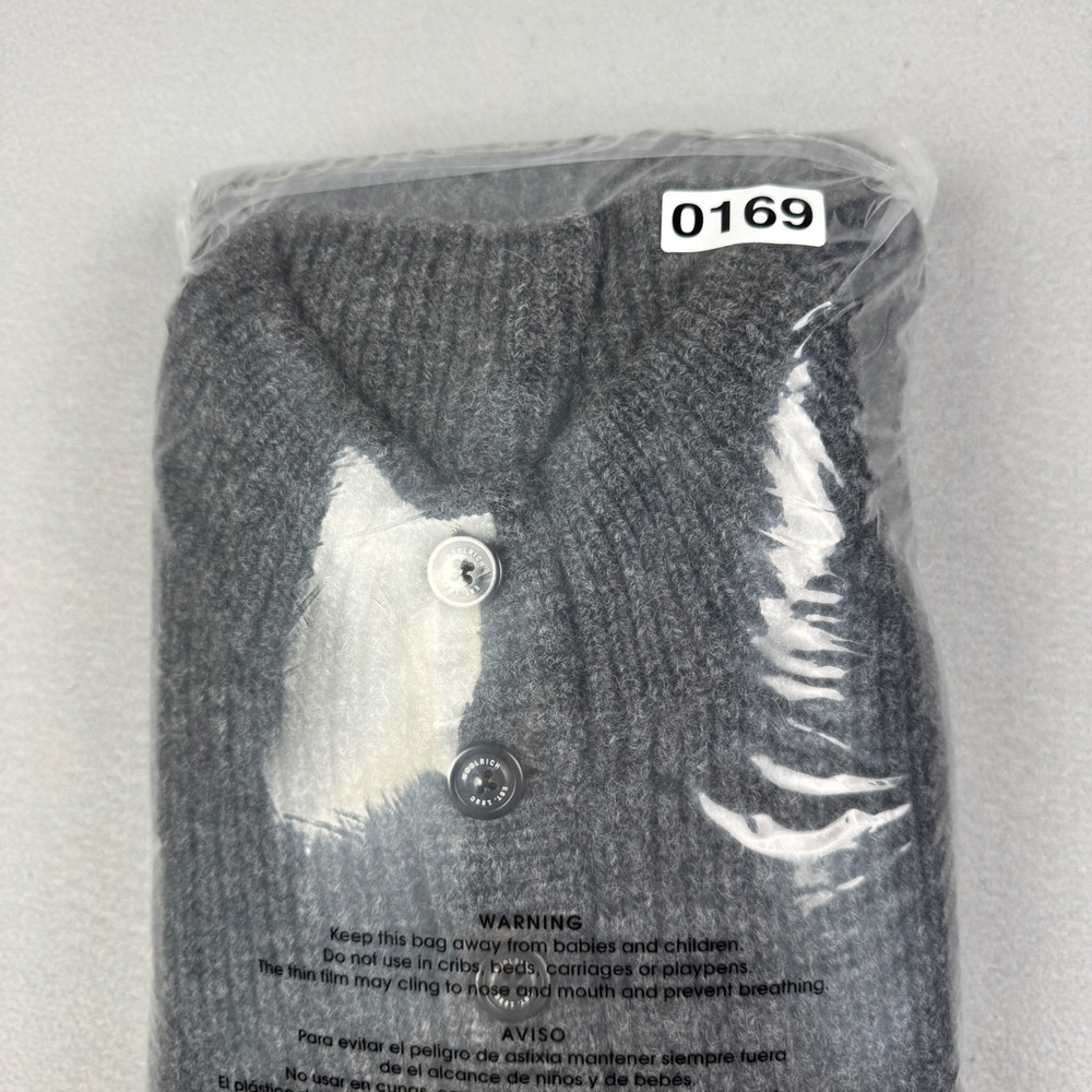 Woolrich Mens Gray 100% Wool Ribbed Quarter Button Mock Neck Sweater XXL 9020 - Picture 10 of 10